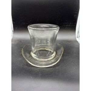 Vintage Clear Pressed Glass Top Hat Figurine Decor